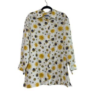 Pendleton Classic Mens White Sun Anchor Print Button Down Shirt Size Large‎